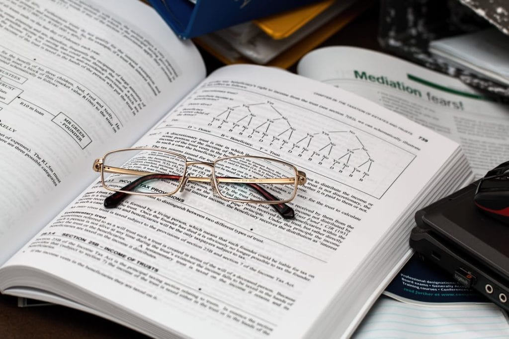 A picture of literature that details economics and taxes.