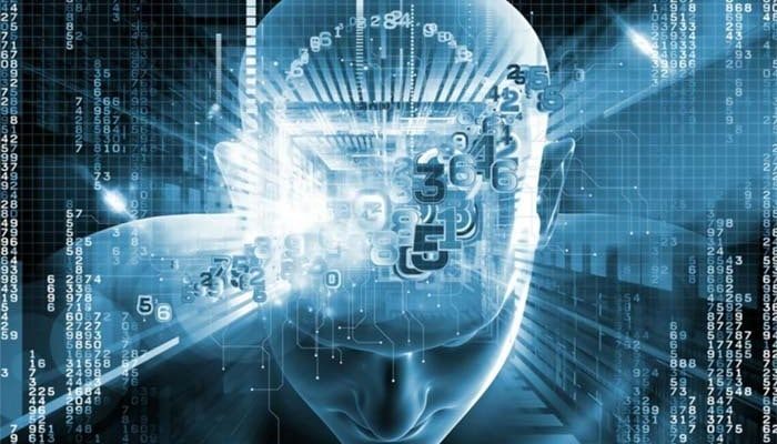 an image of robotics process automation personified by a human in digital space
