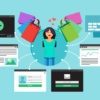 a graphic image of a happy customer utilizing a self--service customer portal