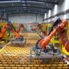 an image of fixed (hard) automation in manufacturing on the manufacturing factory floor