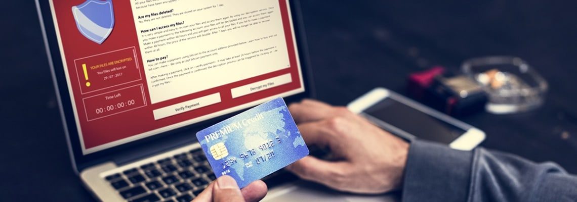 a photo of a ransomeware data breach on a users computer - encompass solutions cybersecurity erp consulting