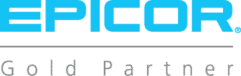 An image of the Epicor partner certification logo: Certified Epicor ERP Partner encompass Solutions