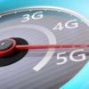 an image concept of 5g wireless network at the apex of a spedomete. 4g versus 5g wireless technologyr