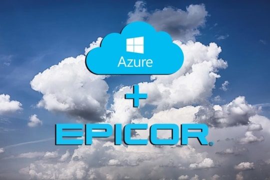 an image of the epicor erp cloud and Microsoft azure logos