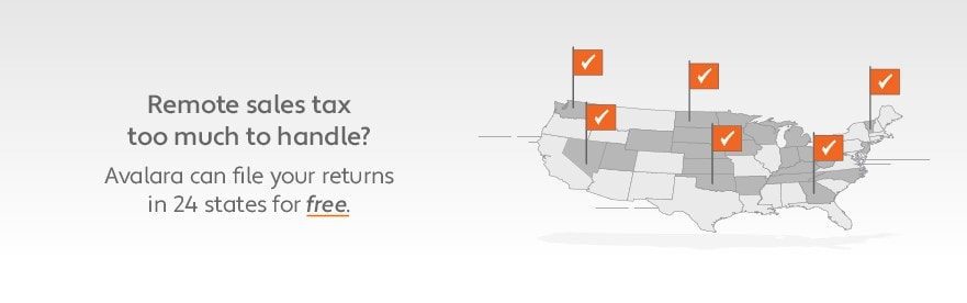an image of USA with banner text  offering free sales tax services sst streamlined sales tax agreement