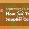 an image of the live webinar banner for sourday encompass webinar on modernizing supplier collaboration, with dell case study