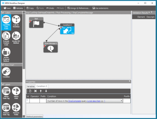 na image of the epicor BPM workflow interface