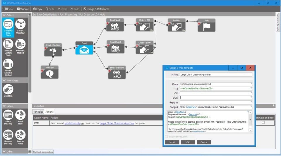 Business Process Management—Build new controls and validate easier with BPM as part of the Epicor Business Architecture