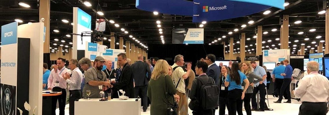 an image of the Epicor Insights Executive view exhibit floor adn placeholder for an Epicor ERP virtual summit