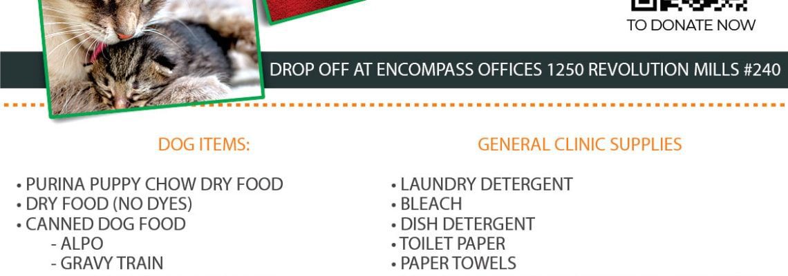 an image of the ENCOMPASS Q1 DONATION DRIVE SPCA FLYER