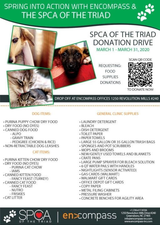 ENCOMPASS Q1 FOOD DRIVE SPCA FLYER