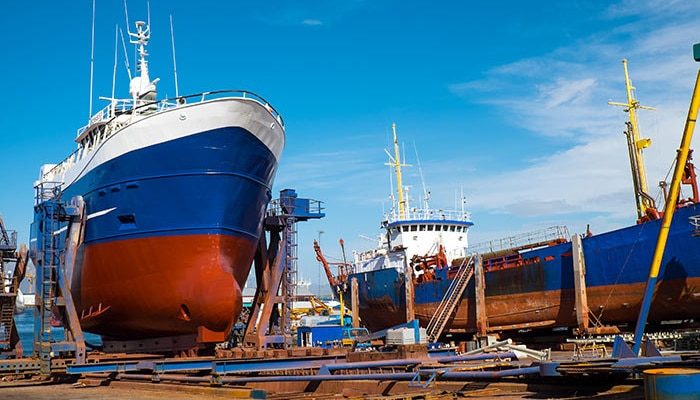 an image of ship in dry dock as a way to Leverage Downtime To Improve Core Systems And Processes. A reference to encompass virtual and remote consulting services
