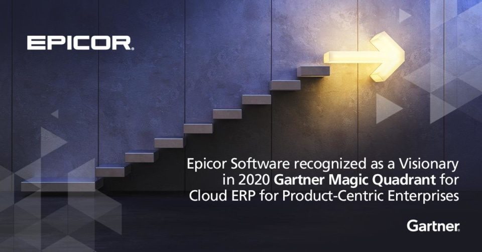an image advertising the 2020 gartner magic quadrant for cloud erp report 