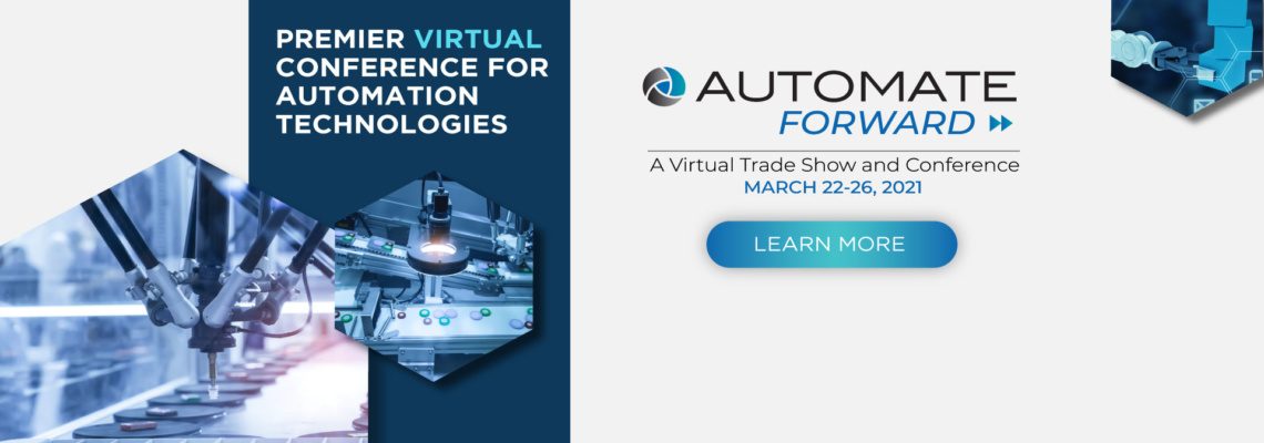The official banner image for the Automate Forward virtual trade show and conference
