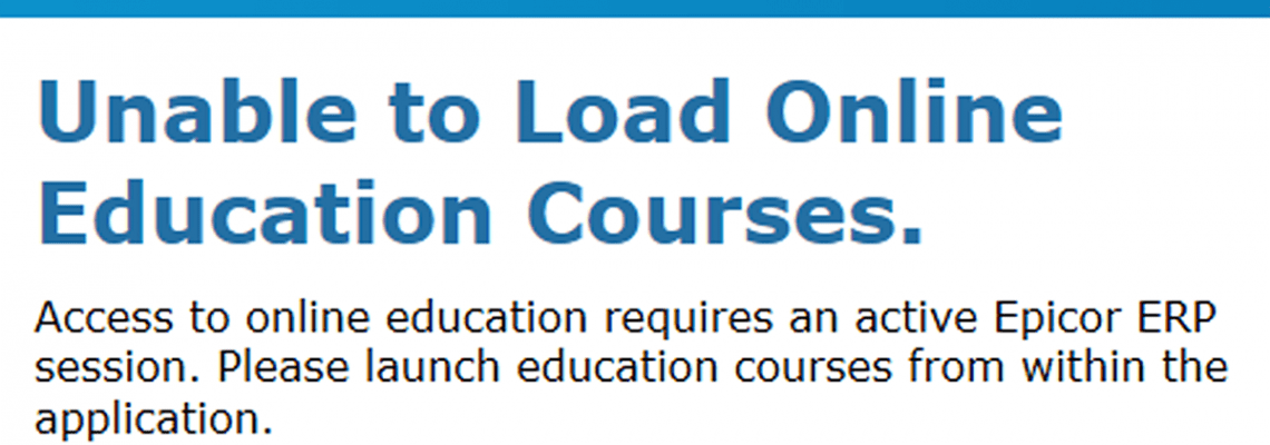 unable to load online education courses error message