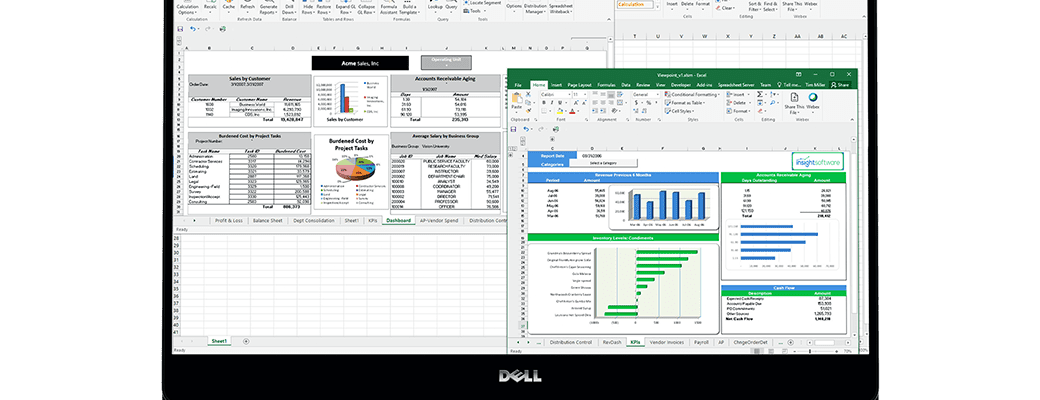 an image of Epicor Kineti spreadsheet server running in on a laptop pc