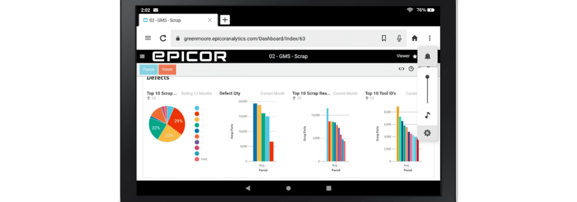 Epicor Data Analytics for Advanced MES header