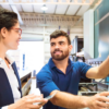 woman and man manufacturing floor
