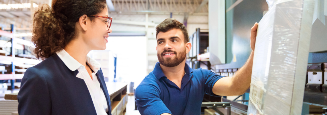 woman and man manufacturing floor
